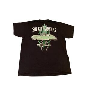 Sin City Jokers T-Shirt Black Green Car Graphic Hot Rod Lowrider Streetwear